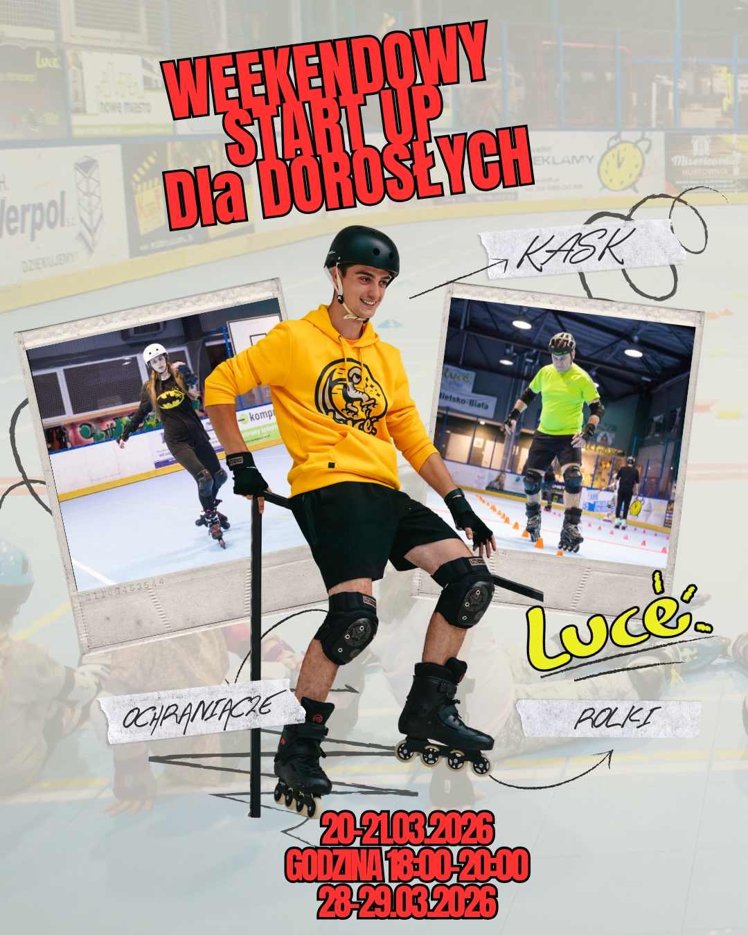  Weekendowy kurs nauki jazdy na rolkach dla DOROSŁYCH i Młodzieży Start Up Marzec